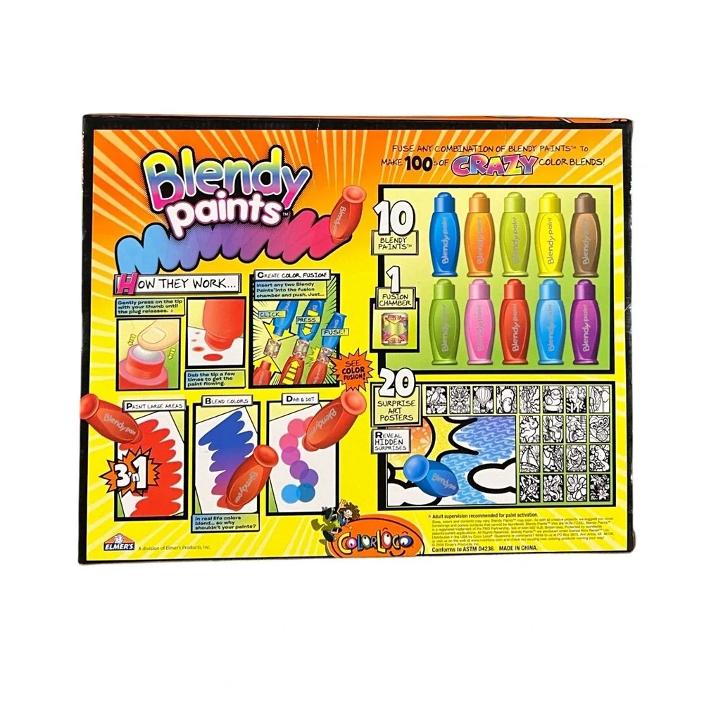 Blendy Paints 10 Bottle Art Kit with 20 Posters Color Loco 4200021 NEW